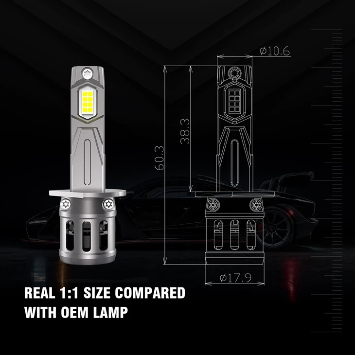 40W 8000LM Small Size LED Front Lamp For Car